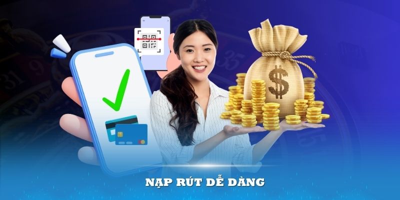 Người chơi sẽ không mất quá nhiều thời gian khi thực hiện giao dịch nạp - rút